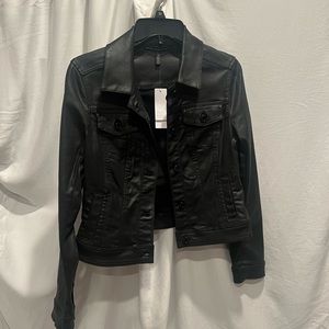 Black coated denim jacket